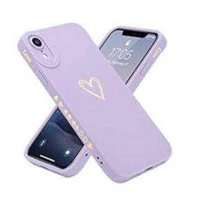iPhone XR Purple Lavender Heart Phone Case